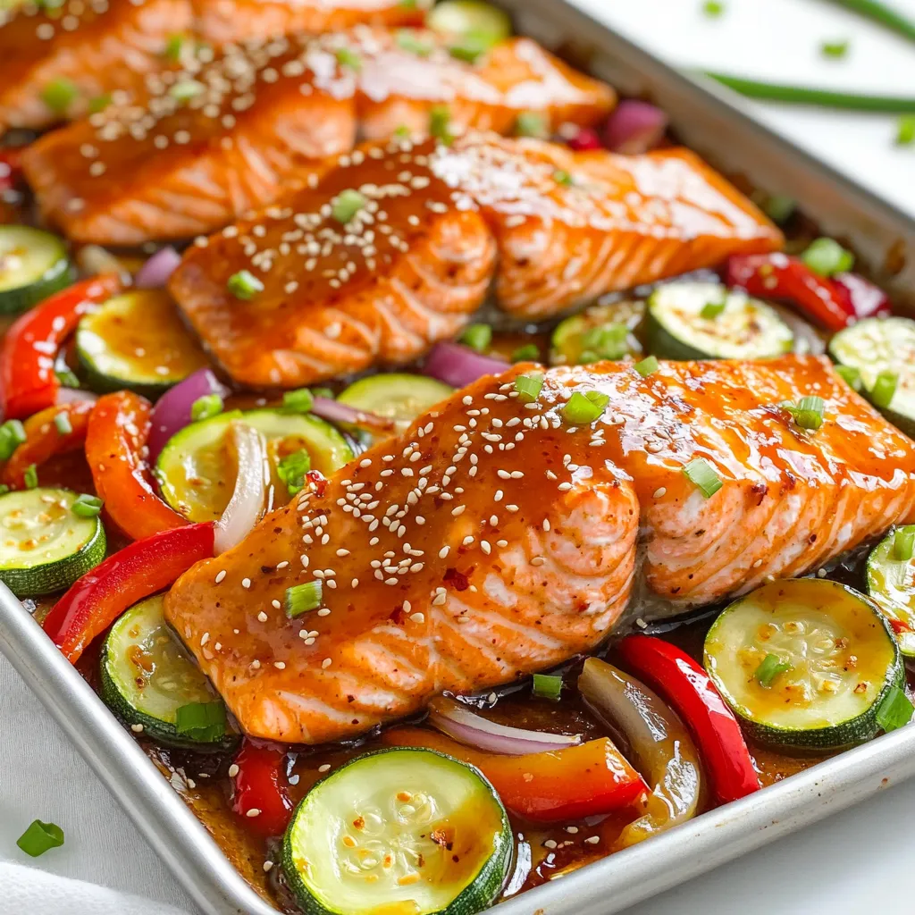Sheet Pan Sweet Chili Glazed Salmon Easy Dinner Recipe