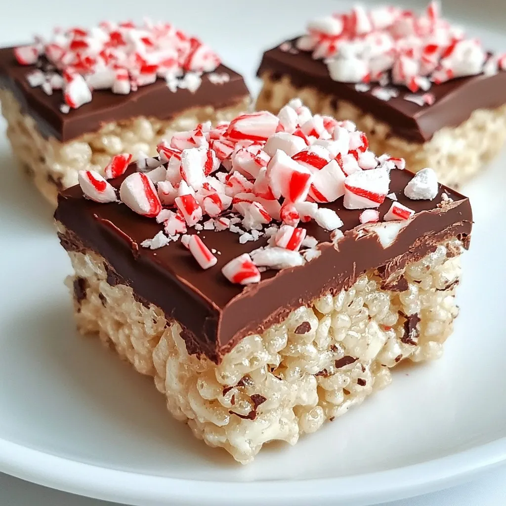 Peppermint Chocolate Rice Krispie Treats Delightful Treat