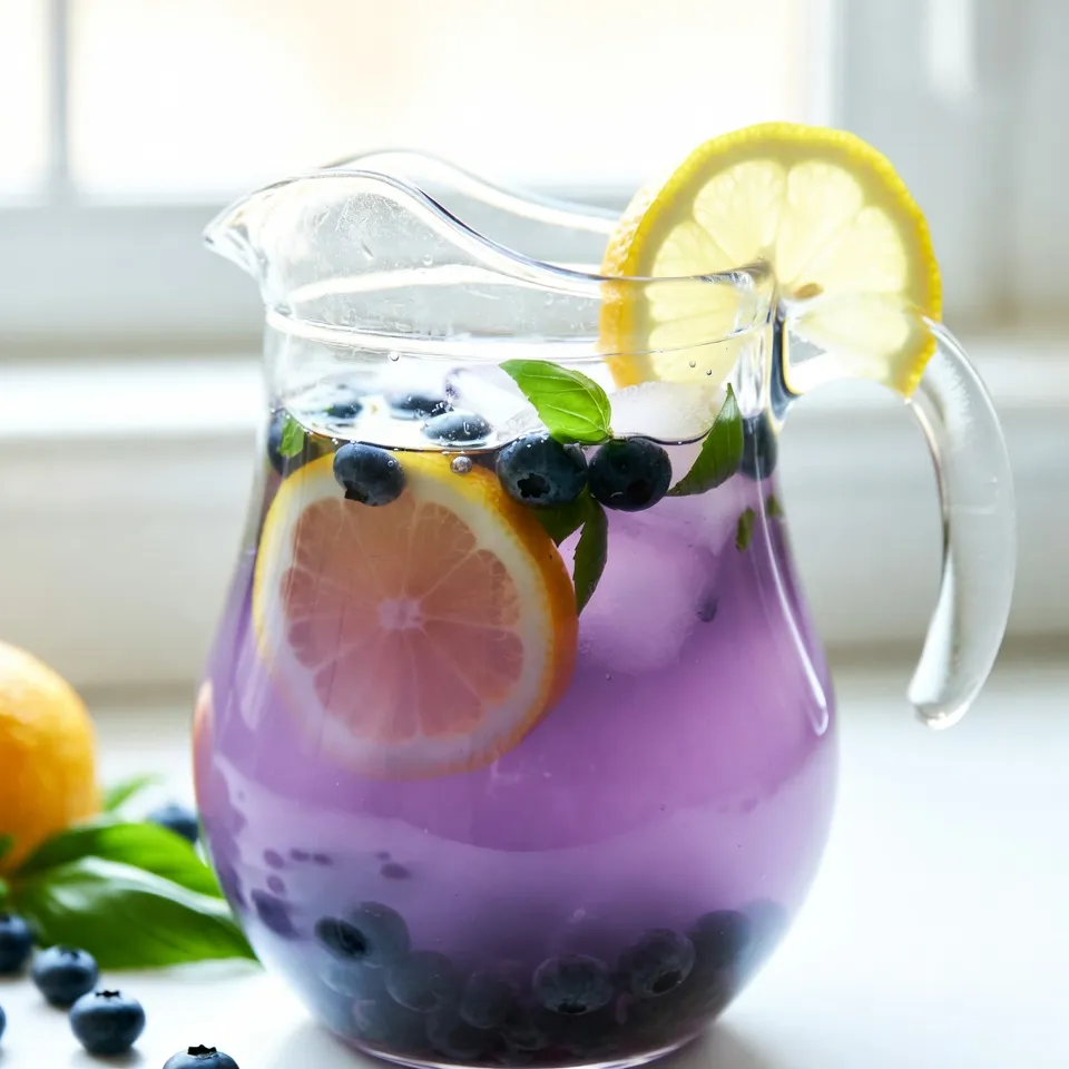 Blueberry Basil Lemonade Refreshing Summer Drink