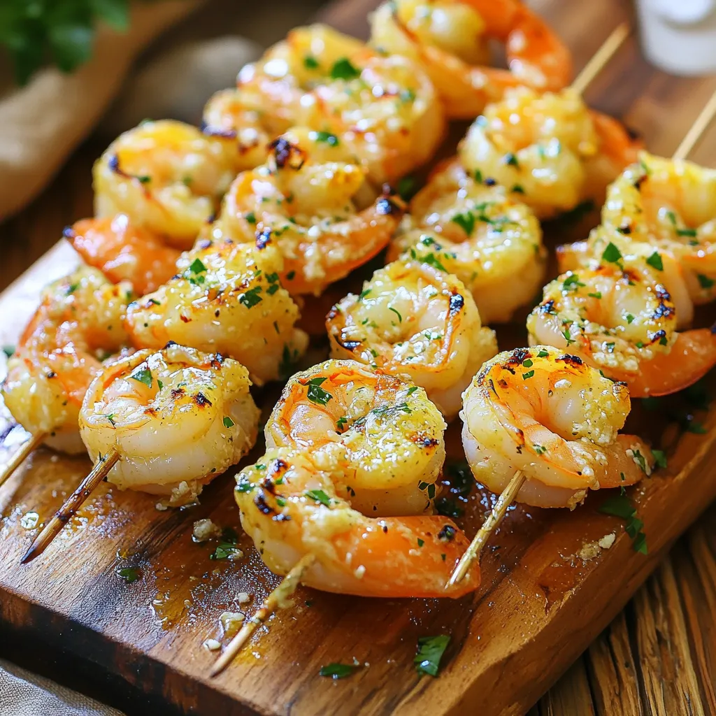 Air Fryer Garlic Parmesan Shrimp Skewers Delight