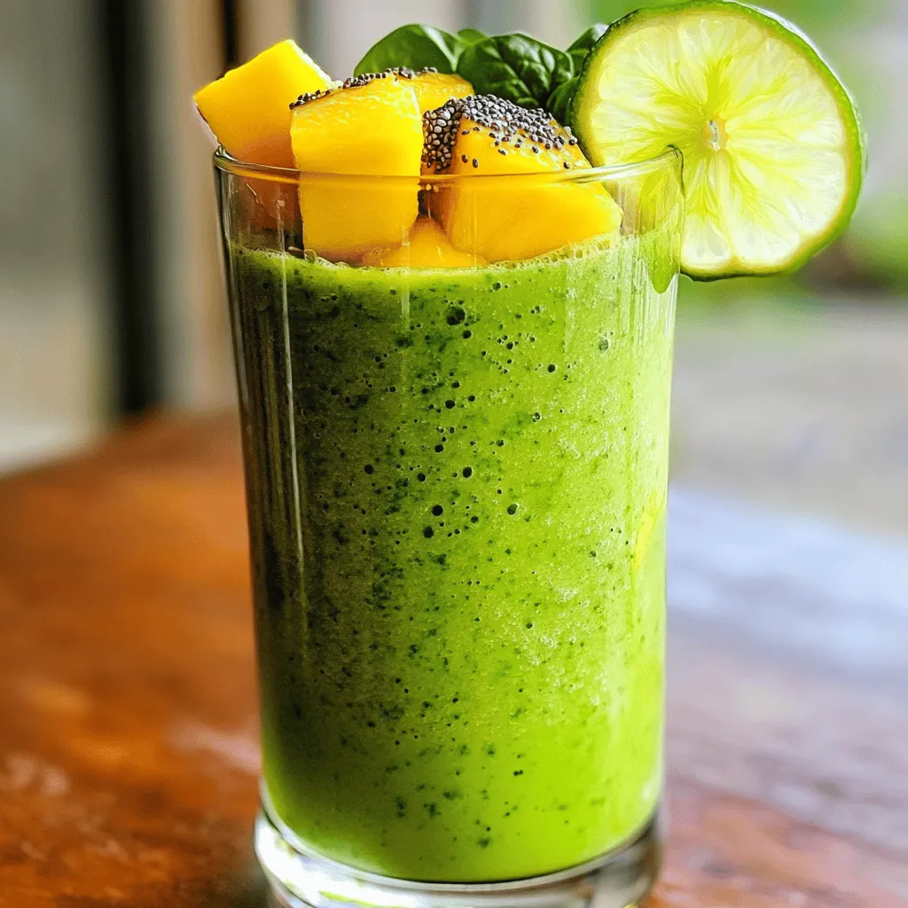 Tropical Green Smoothie Refreshing and Nutritious Drink