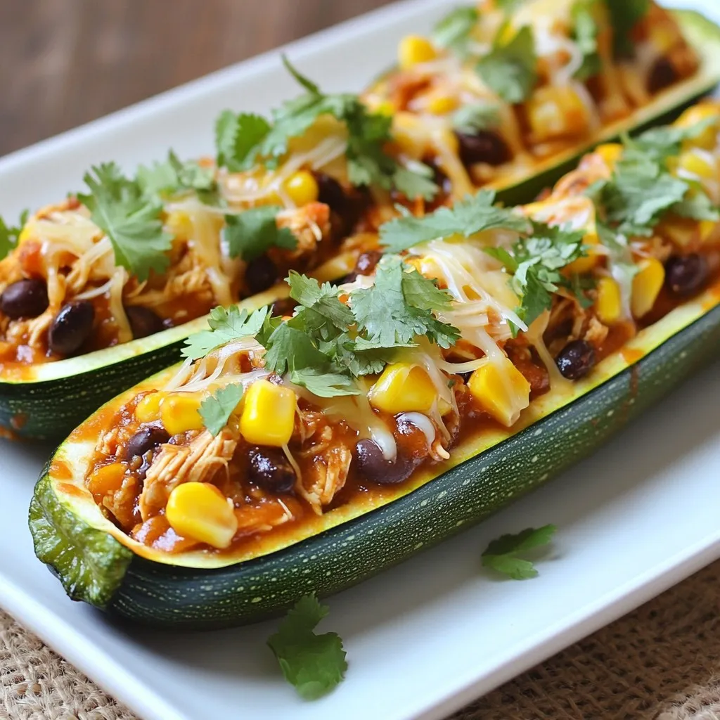 BBQ Chicken Stuffed Zucchini Flavor-Packed Delight