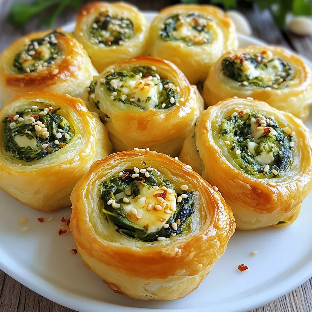 Spinach Parmesan Puff Pastry Pinwheels Delightful Bite