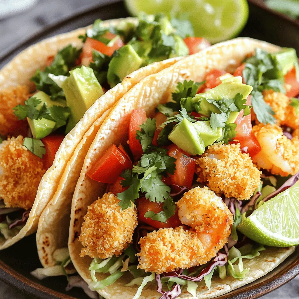 Crispy Baked Shrimp Tacos with Flavorful Toppings