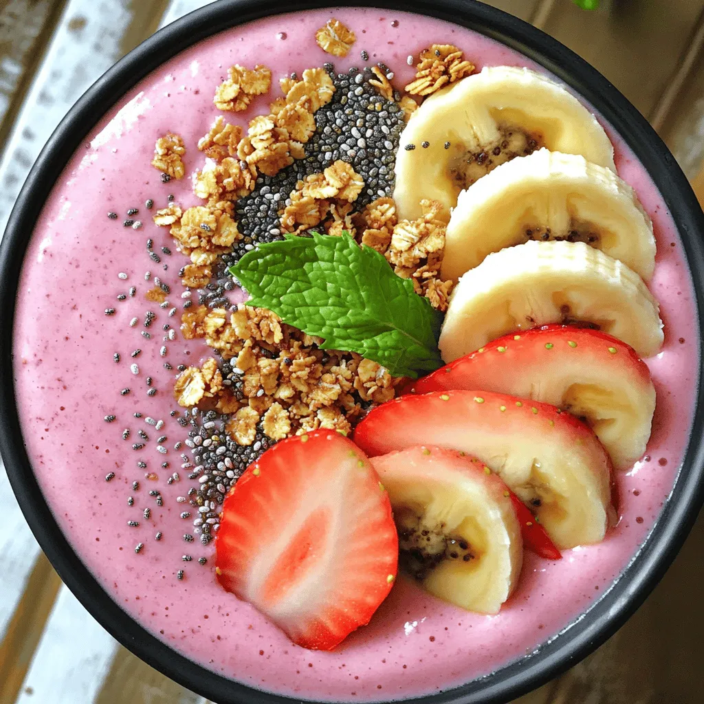 Strawberry Banana Smoothie Bowl Refreshing and Healthy Dish