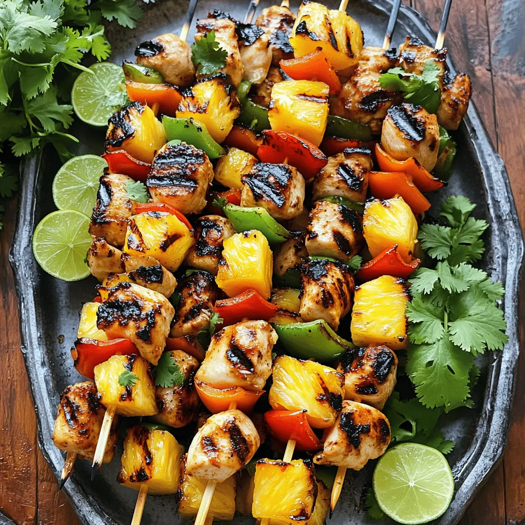 Grilled Pineapple Chicken Skewers Tasty Outdoor Meal