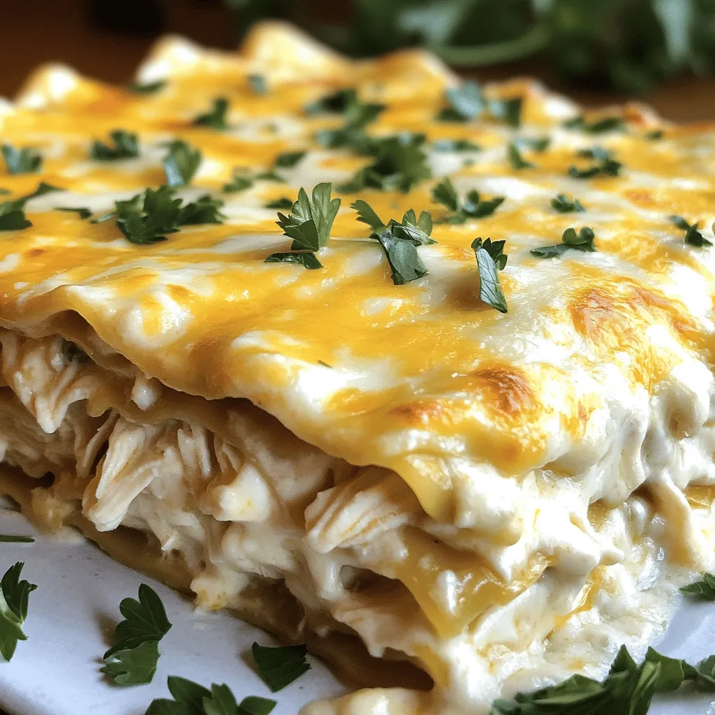 Cheesy Chicken Alfredo Lasagna Comforting and Delicious
