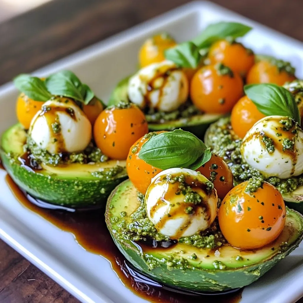 Pesto Caprese Stuffed Avocado Fresh and Flavorful Dish
