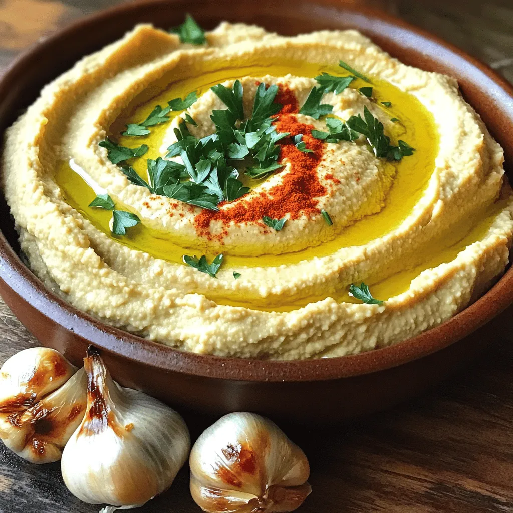 Roasted Garlic Hummus Creamy and Flavorful Spread