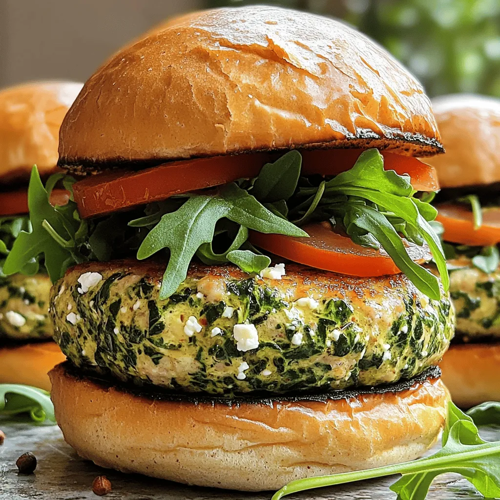 Spinach Feta Turkey Burgers Easy and Healthy Recipe