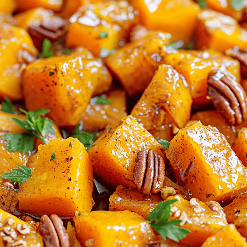 Maple Glazed Butternut Squash Savory Side Dish