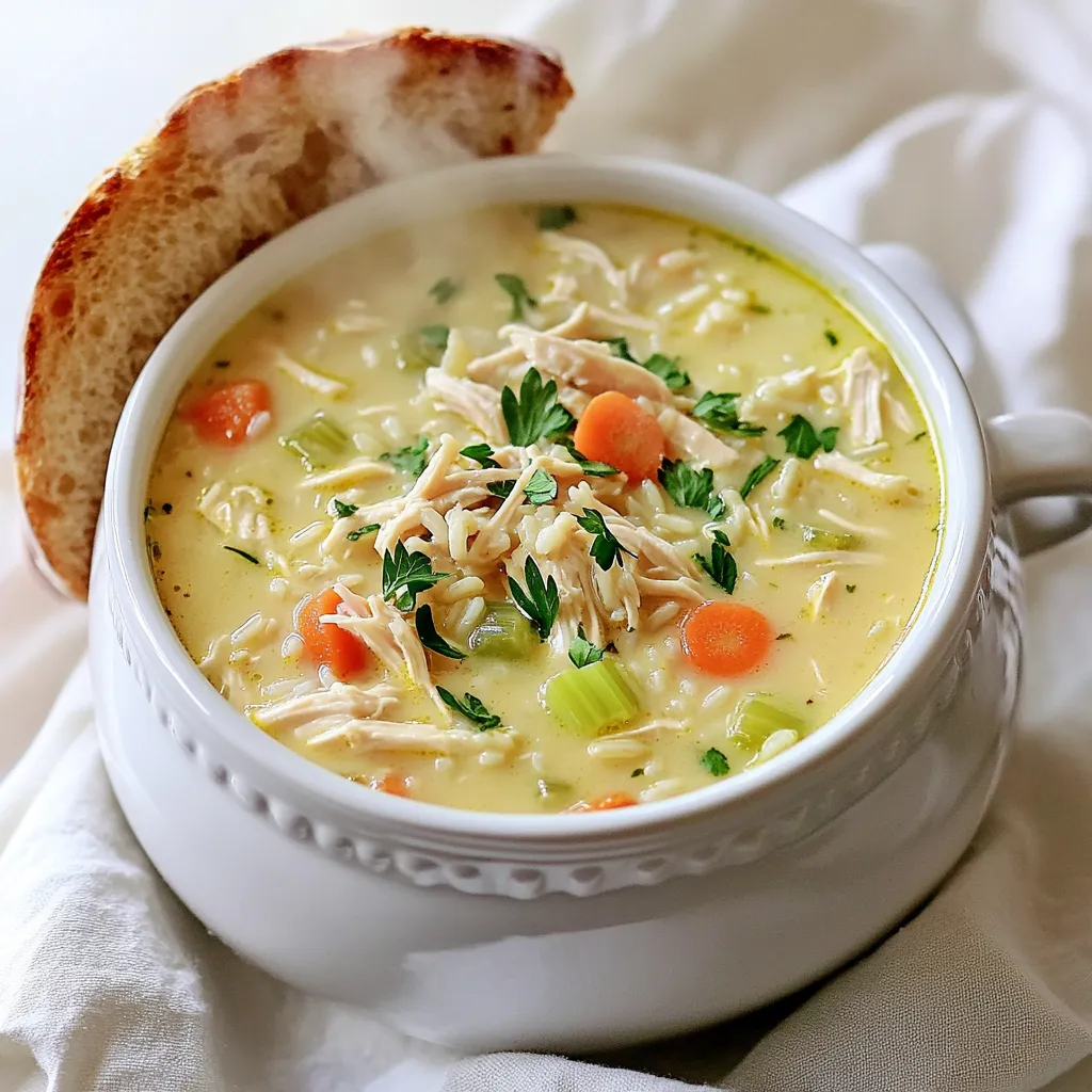 Slow Cooker Creamy Chicken and Rice Soup Delight