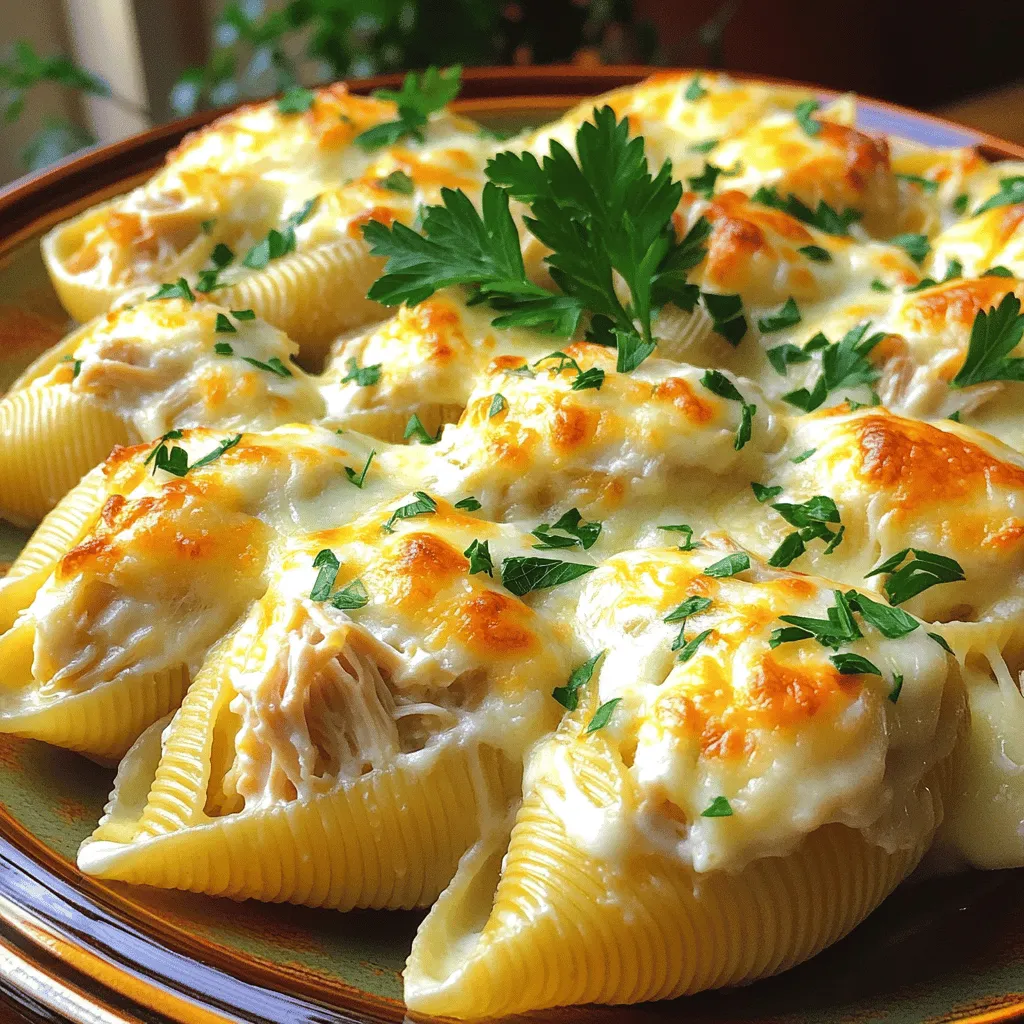 Savory Chicken Alfredo Stuffed Shells Easy Recipe