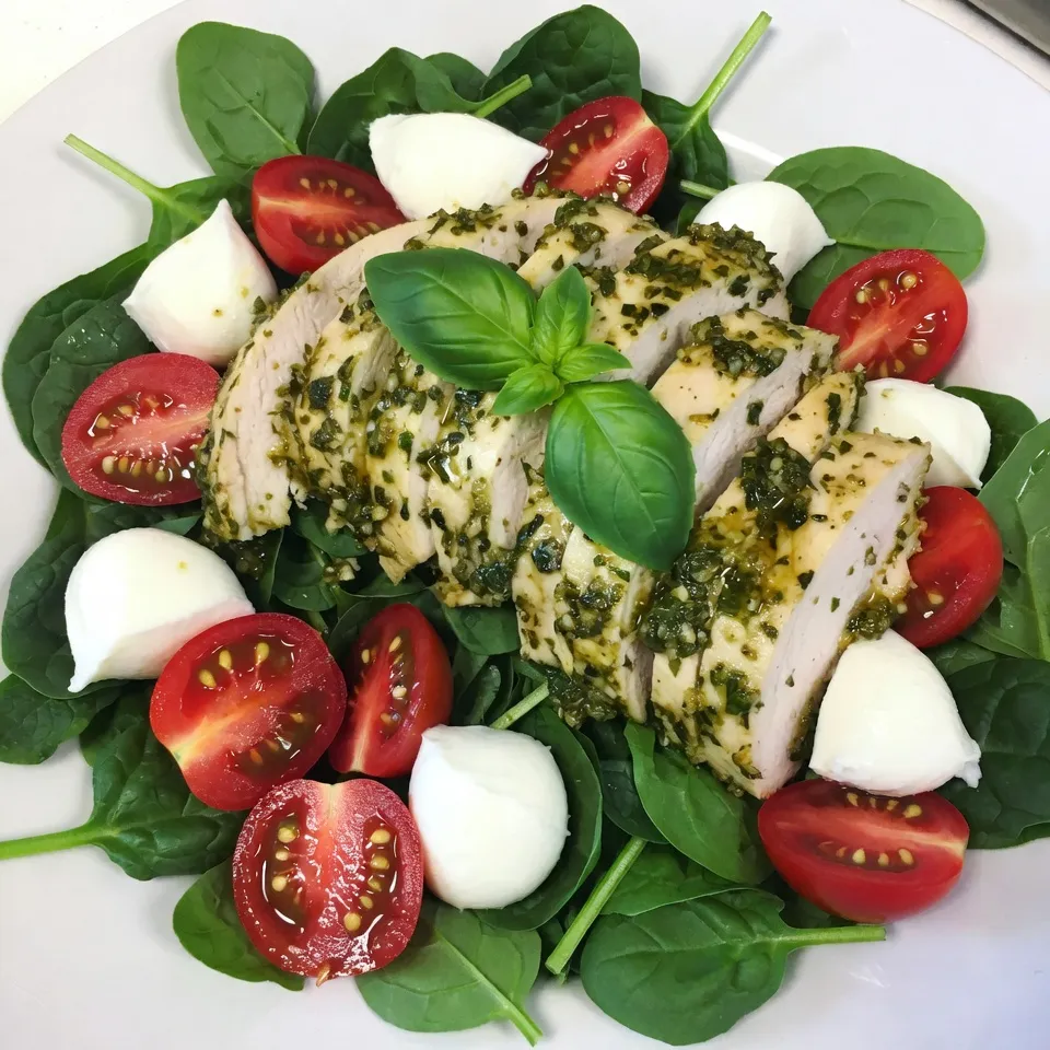 Pesto Chicken Caprese Salad Flavorful and Fresh Dish