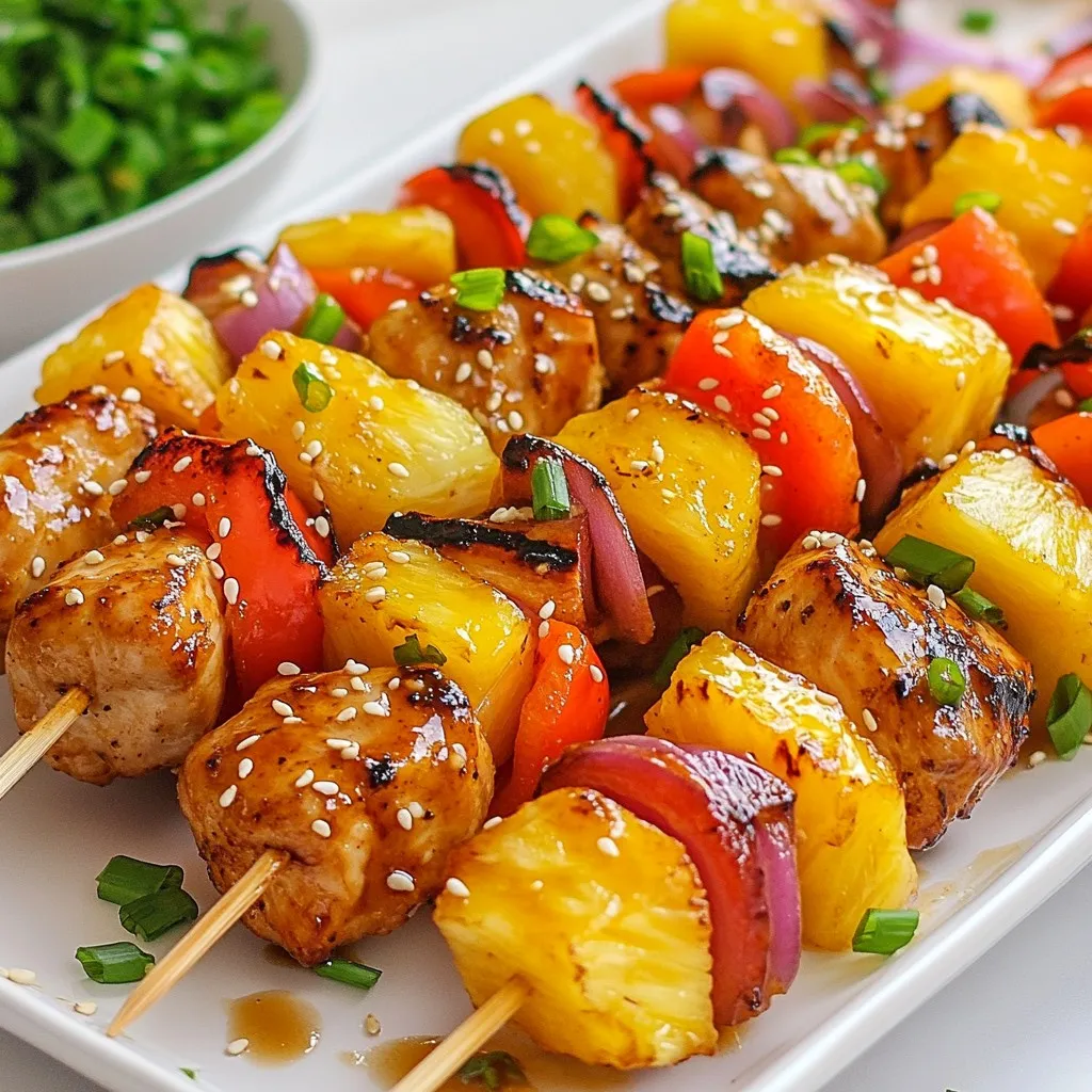 Pineapple Teriyaki Chicken Skewers Savory Grilled Delight