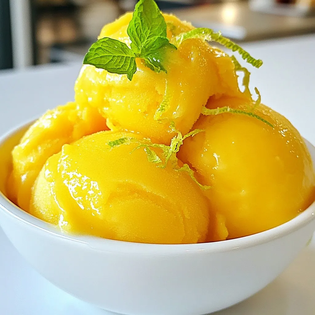 Mango Lime Sorbet Refreshing and Cool Dessert Recipe