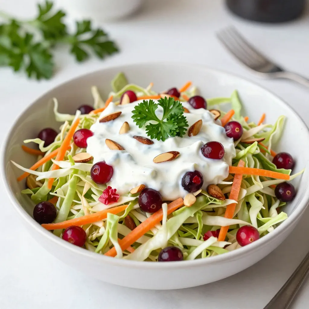 Cranberry Almond Winter Slaw Fresh and Crunchy Dish