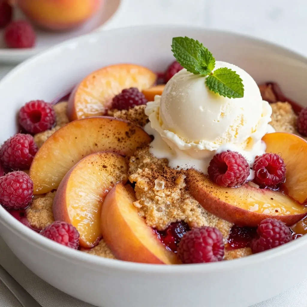 Peach Raspberry Cobbler Simple and Delicious Recipe