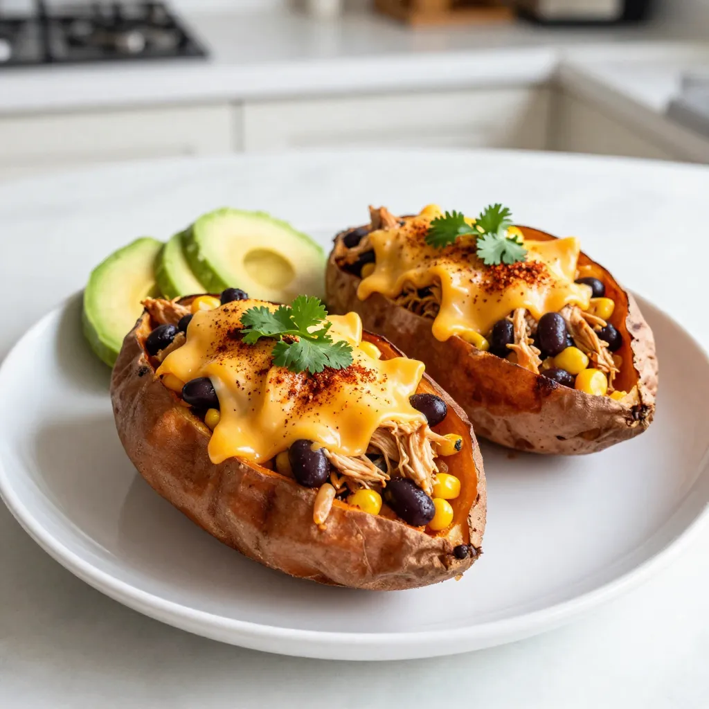 Southwest Chicken Stuffed Sweet Potatoes Tasty Meal