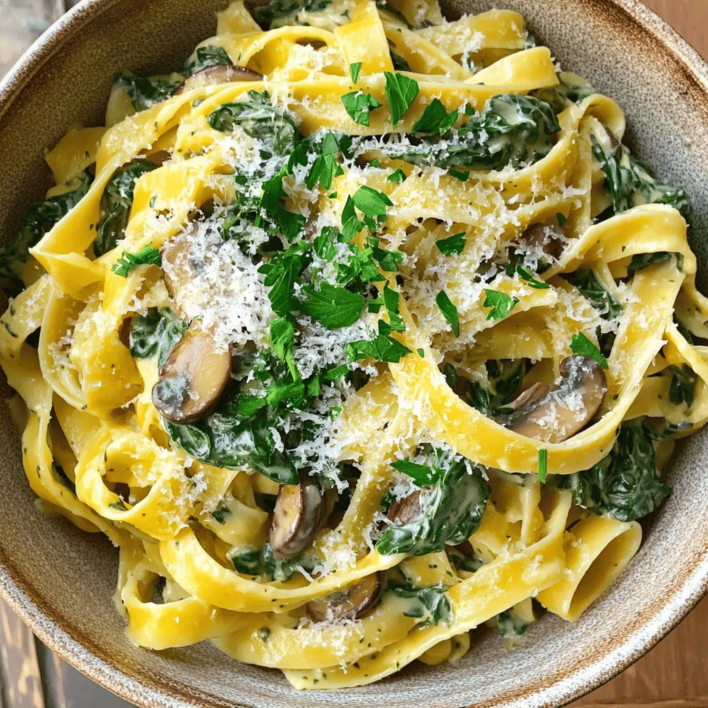 Creamy Spinach and Mushroom Pasta Easy Weeknight Meal