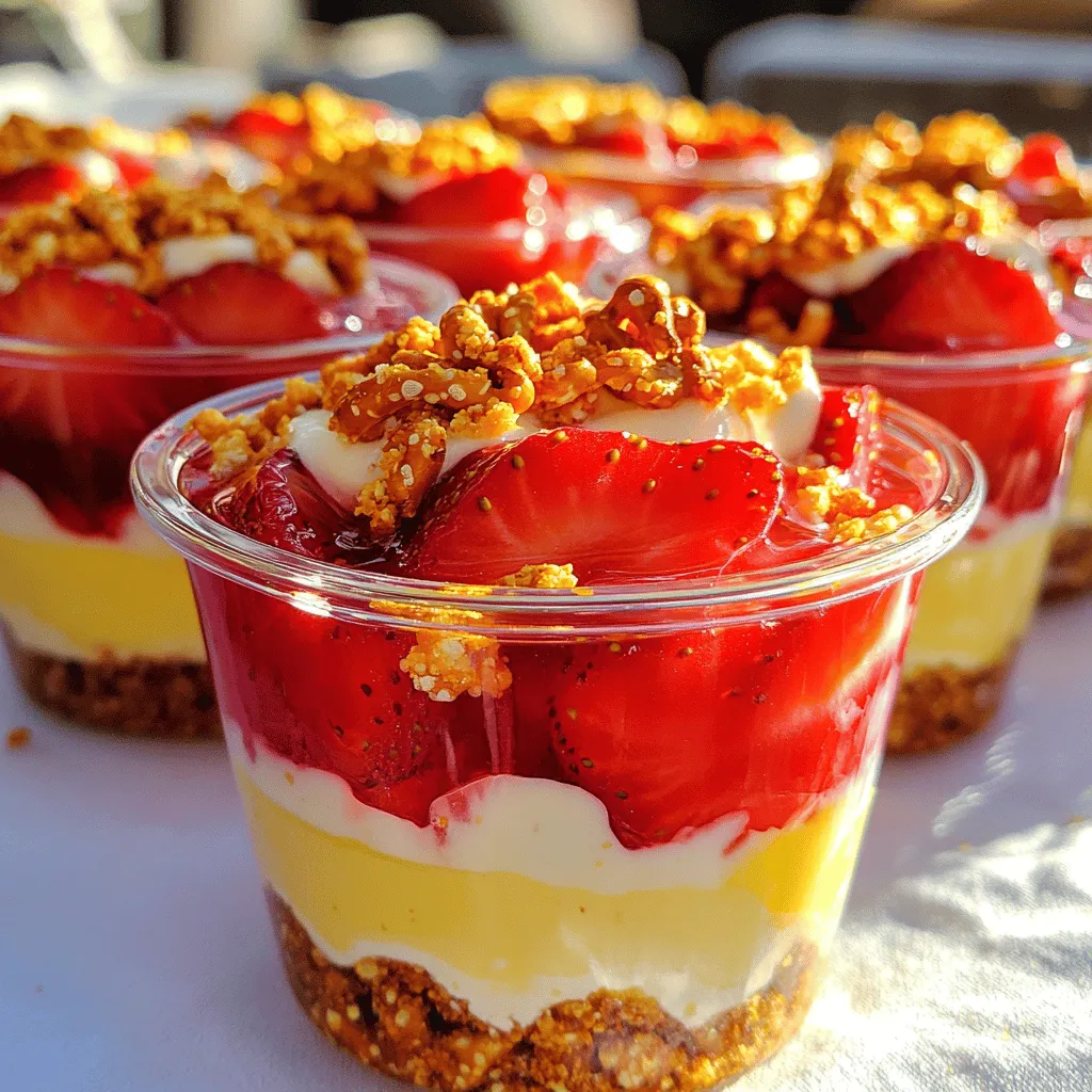 Strawberry Pretzel Salad Cups Delightful Dessert Treat