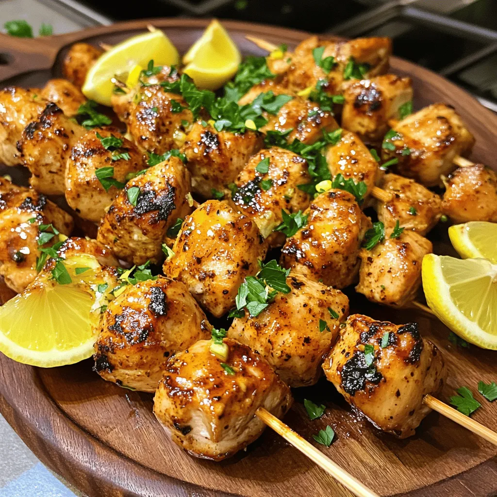 Spicy Lemon Garlic Chicken Skewers Tasty and Simple