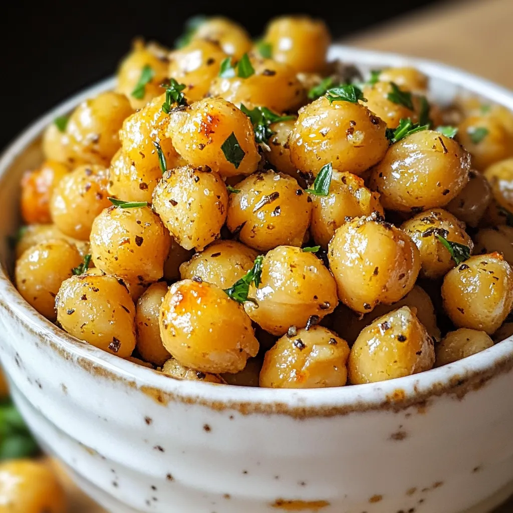 Garlic Herb Roasted Chickpeas Tasty and Crunchy Snack