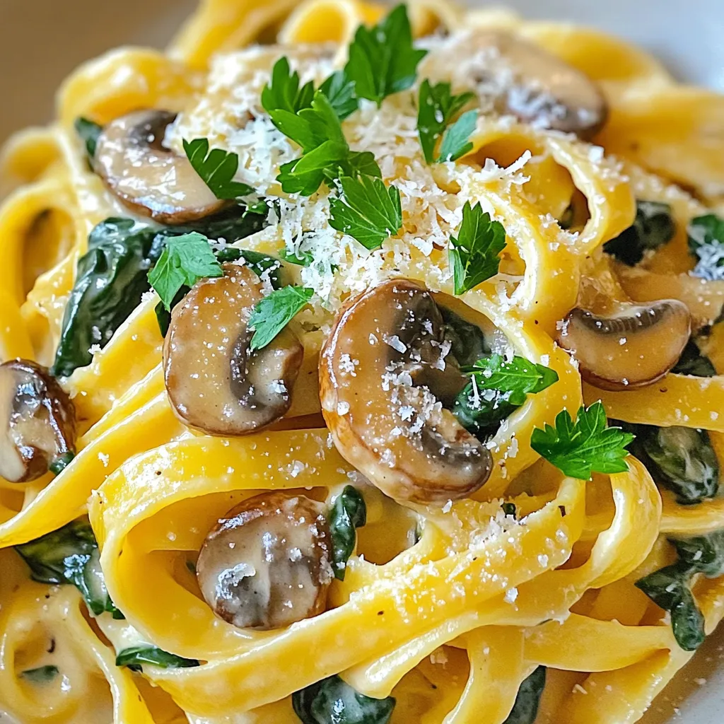 Creamy Mushroom Spinach Pasta Delightful and Easy Dish