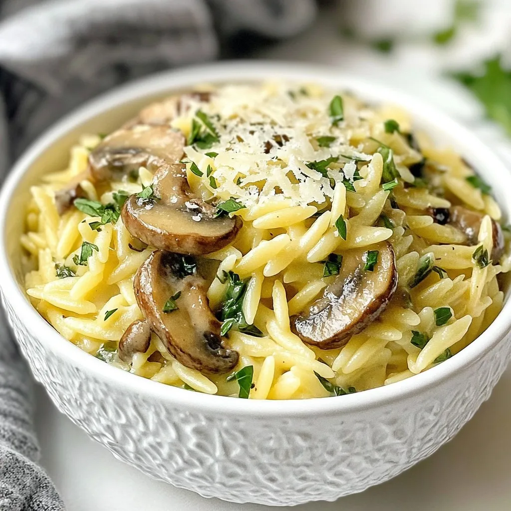 Creamy Mushroom Orzo Flavorful and Simple Meal