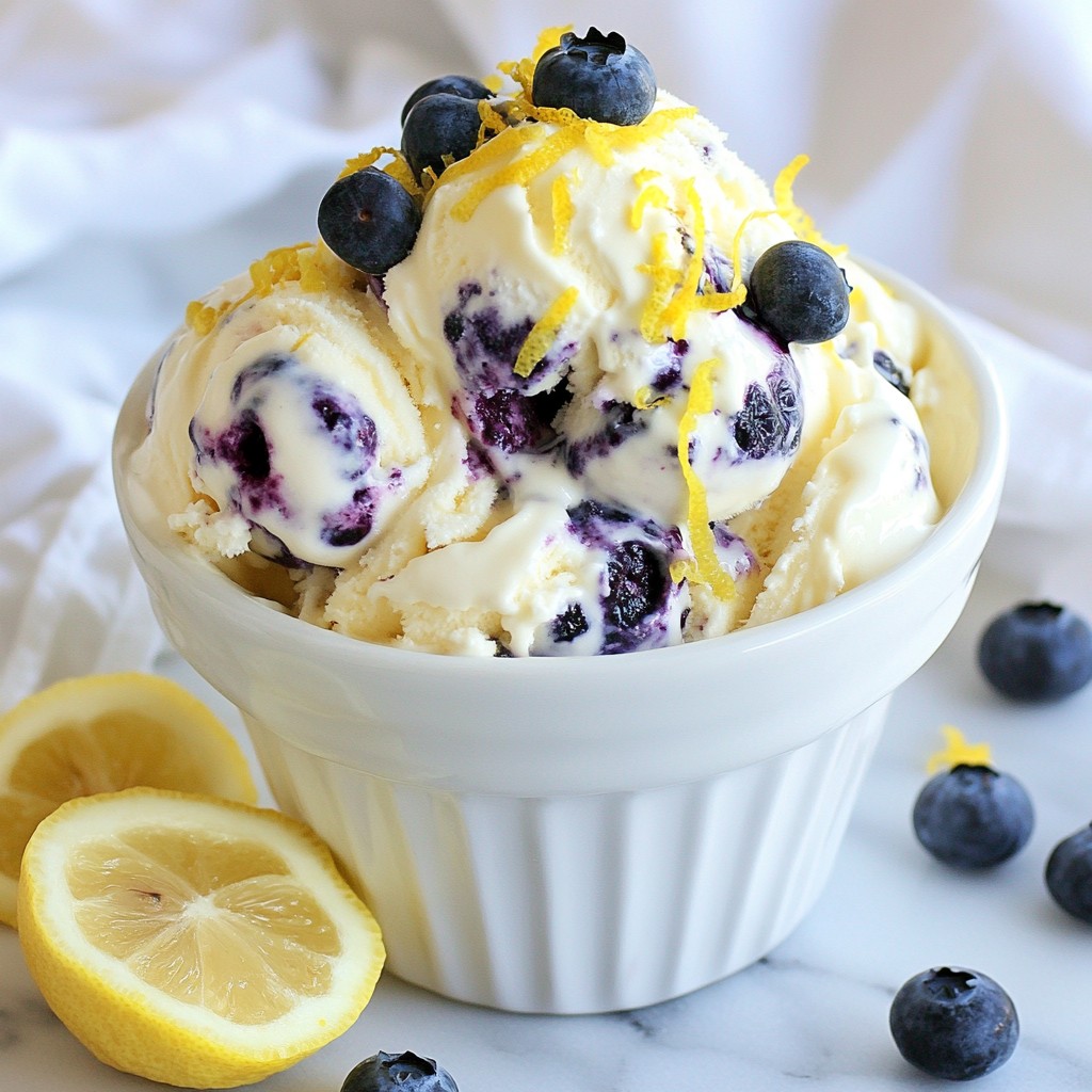 Lemon Blueberry Cheesecake Ice Cream Delightful Treat