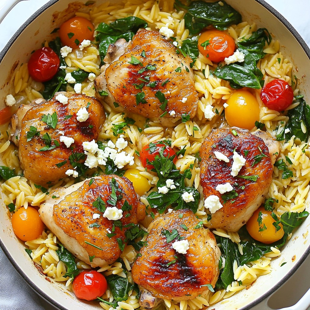Flavorful One-Pan Greek Lemon Chicken with Orzo Dish