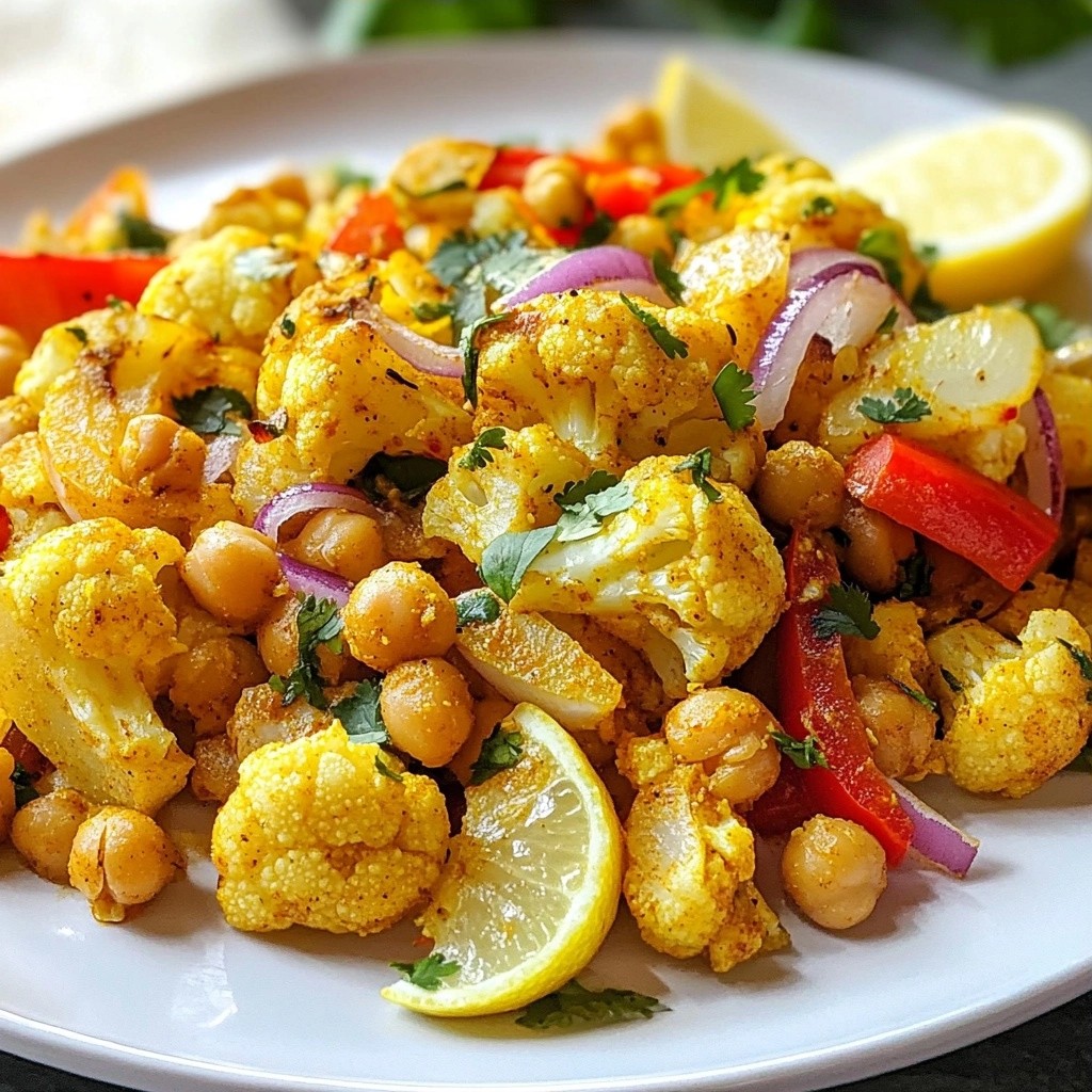 Flavorful Sheet Pan Curried Cauliflower and Chickpeas