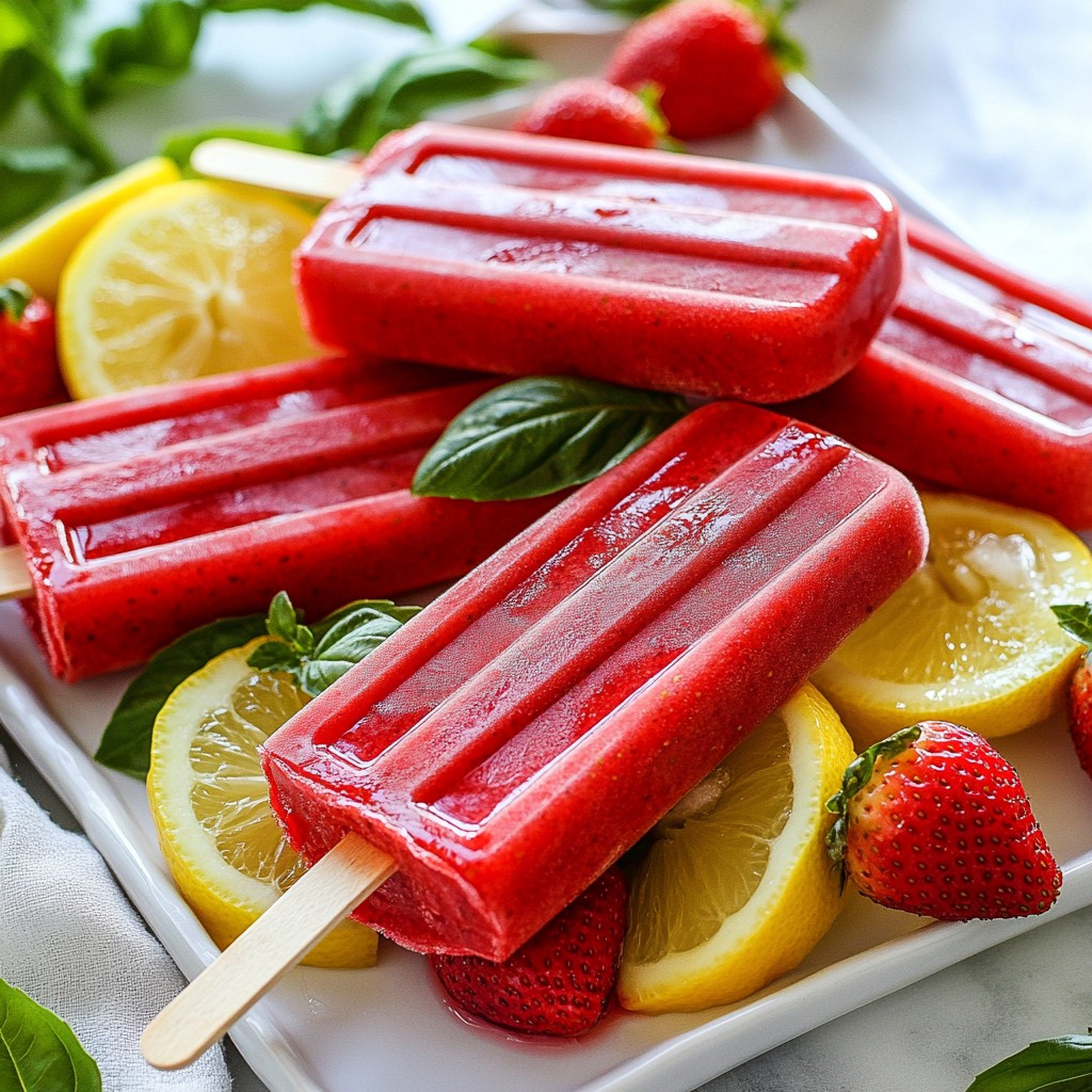 Strawberry Basil Lemonade Pops Refreshing Summer Treat