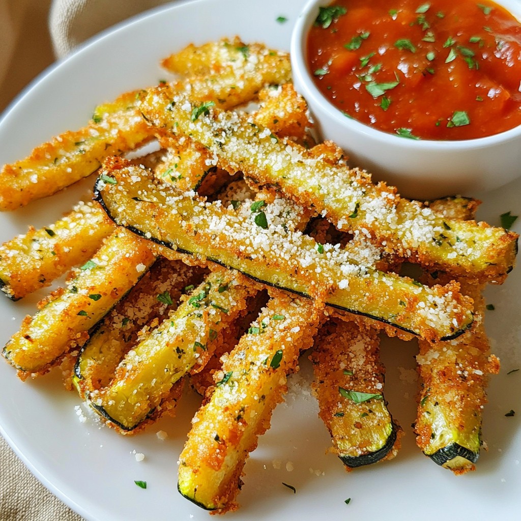 Garlic Parmesan Zucchini Fries Crispy and Flavorful Dish