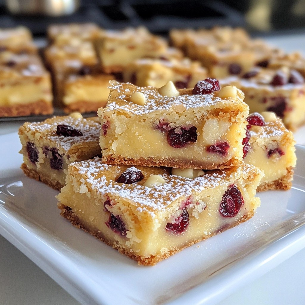 White Chocolate Cranberry Blondies Delightful Dessert Recipe