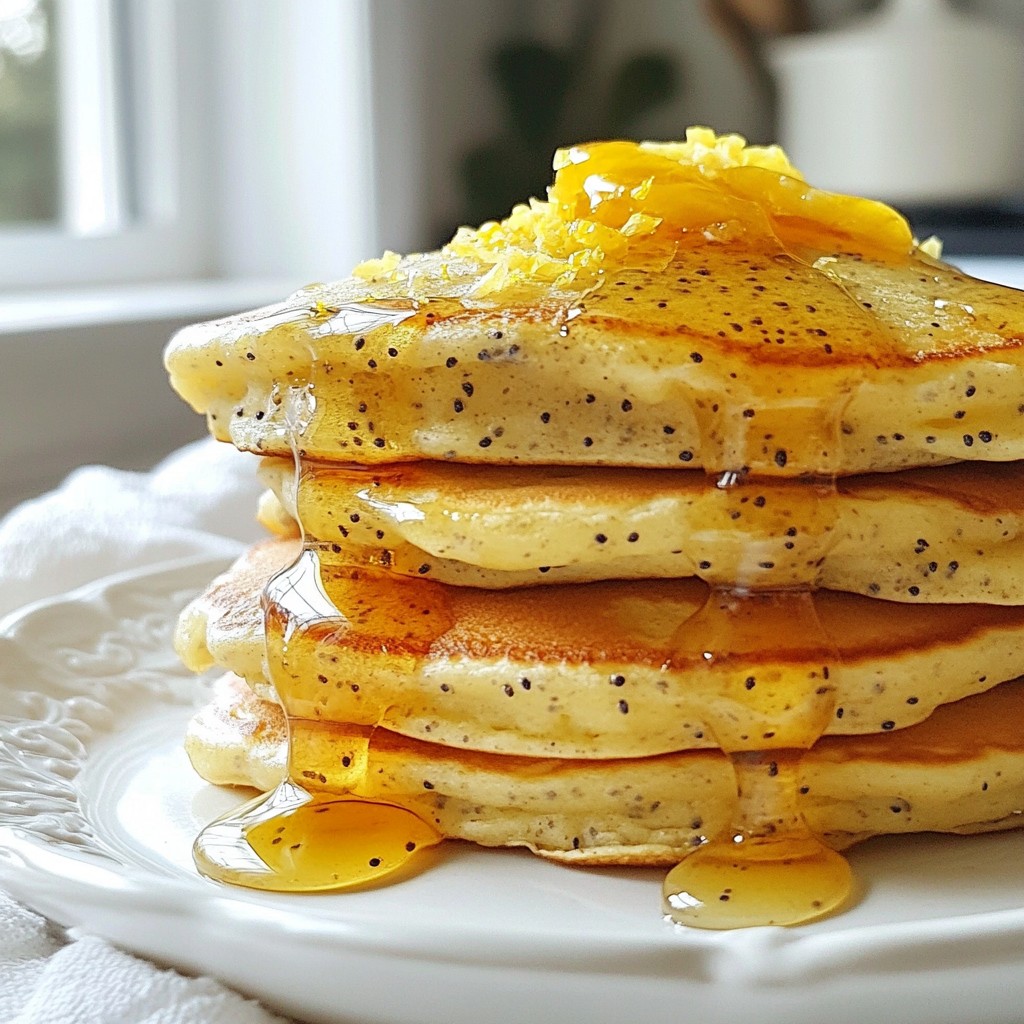 Lemon Poppyseed Greek Yogurt Pancakes Soft and Fluffy