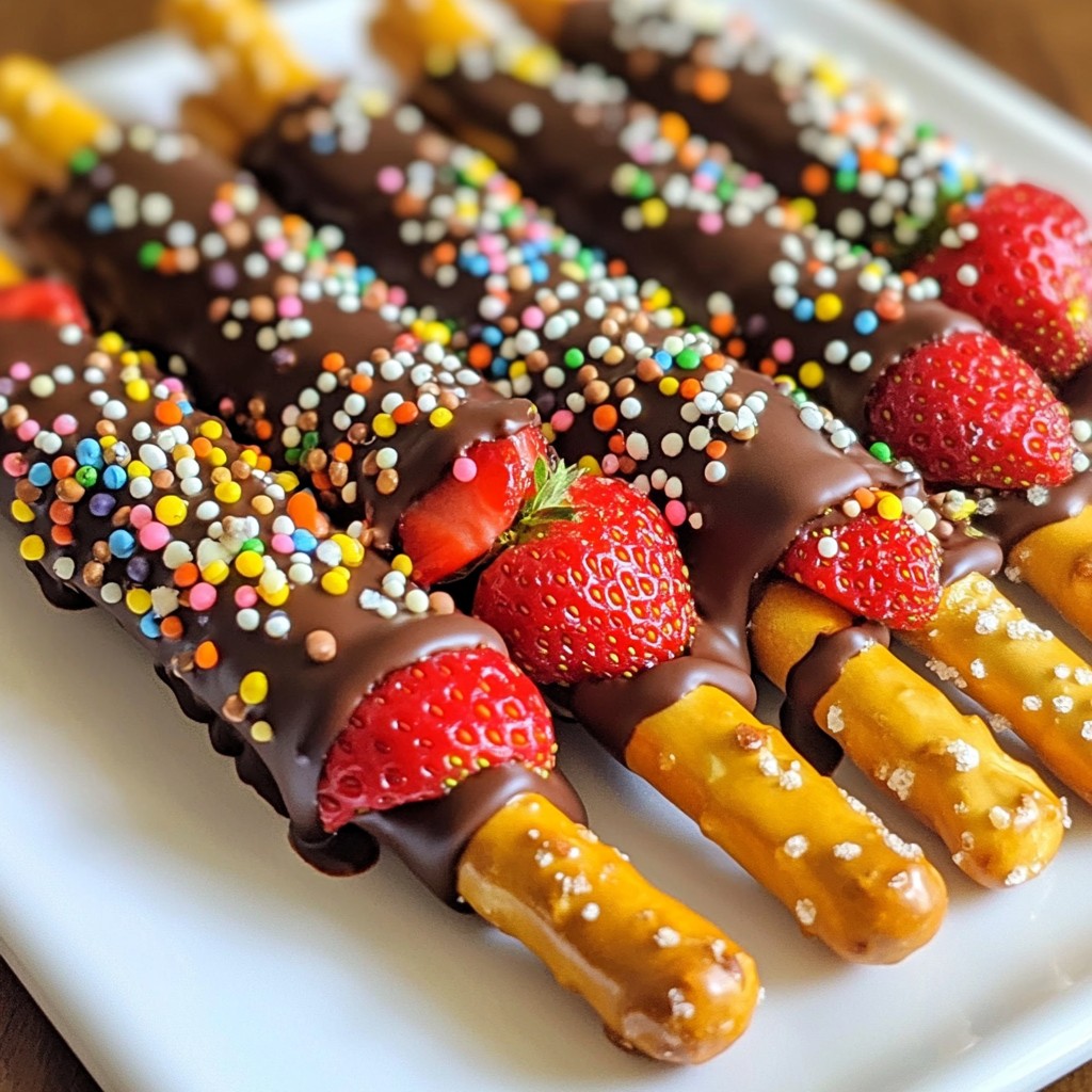 Chocolate Dipped Strawberry Pretzel Rods Easy Recipe