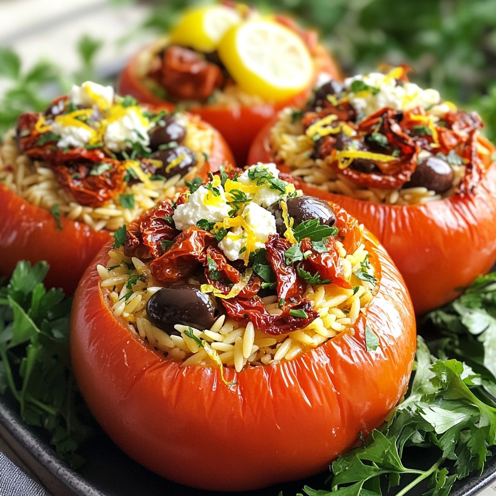 Mediterranean Orzo Stuffed Tomatoes Flavorful Delight