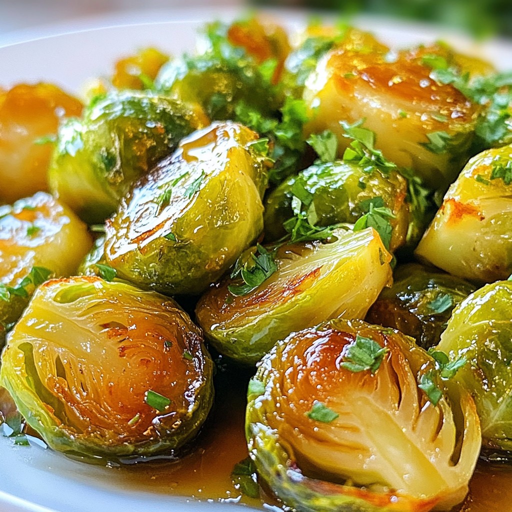 Honey Garlic Roasted Brussels Sprouts Savory Delight