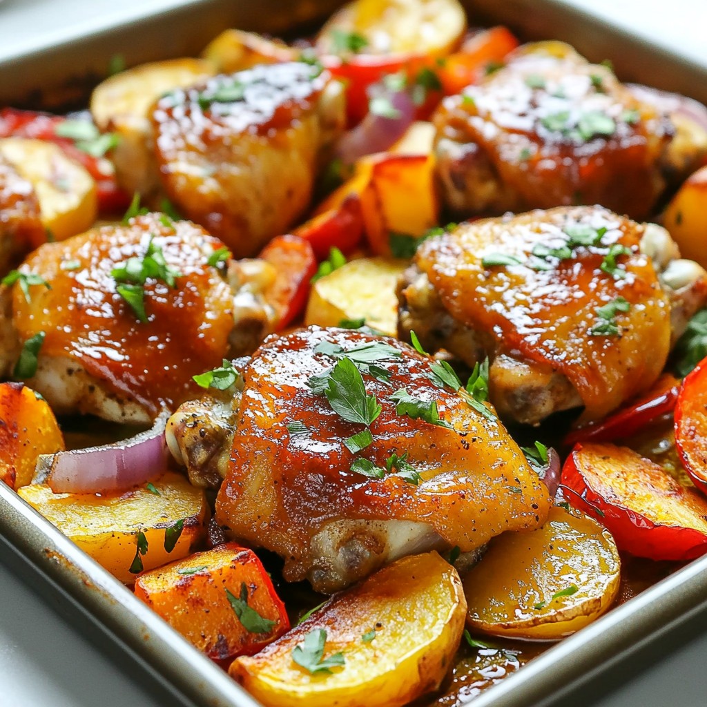Smoky Sheet Pan BBQ Chicken and Sweet Potatoes Delight