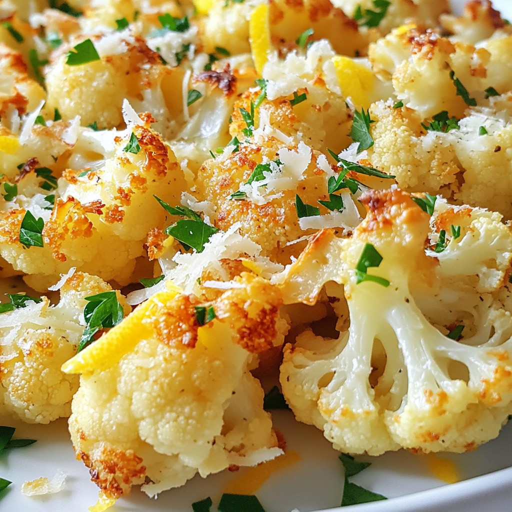 Garlic Parmesan Roasted Cauliflower Crispy Delight