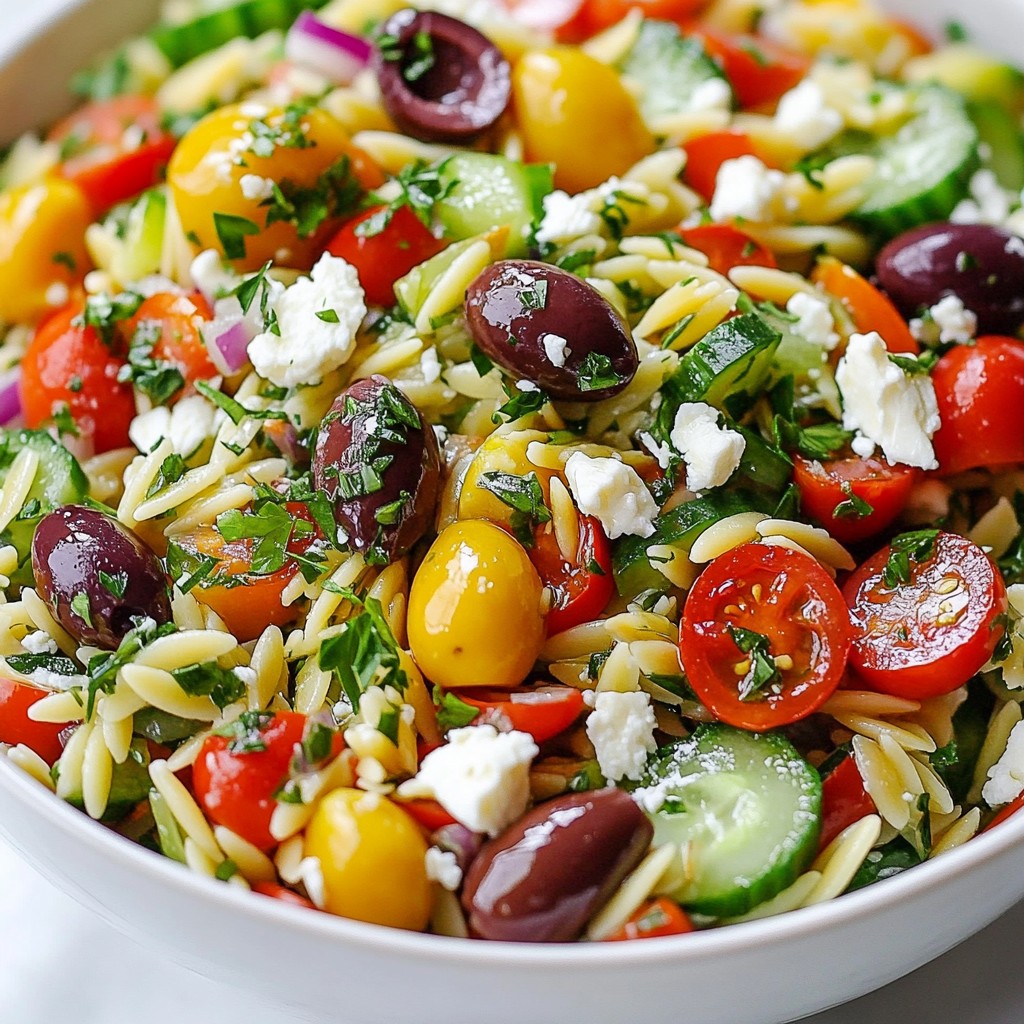 Greek Orzo Salad with Feta Simple and Tasty Recipe