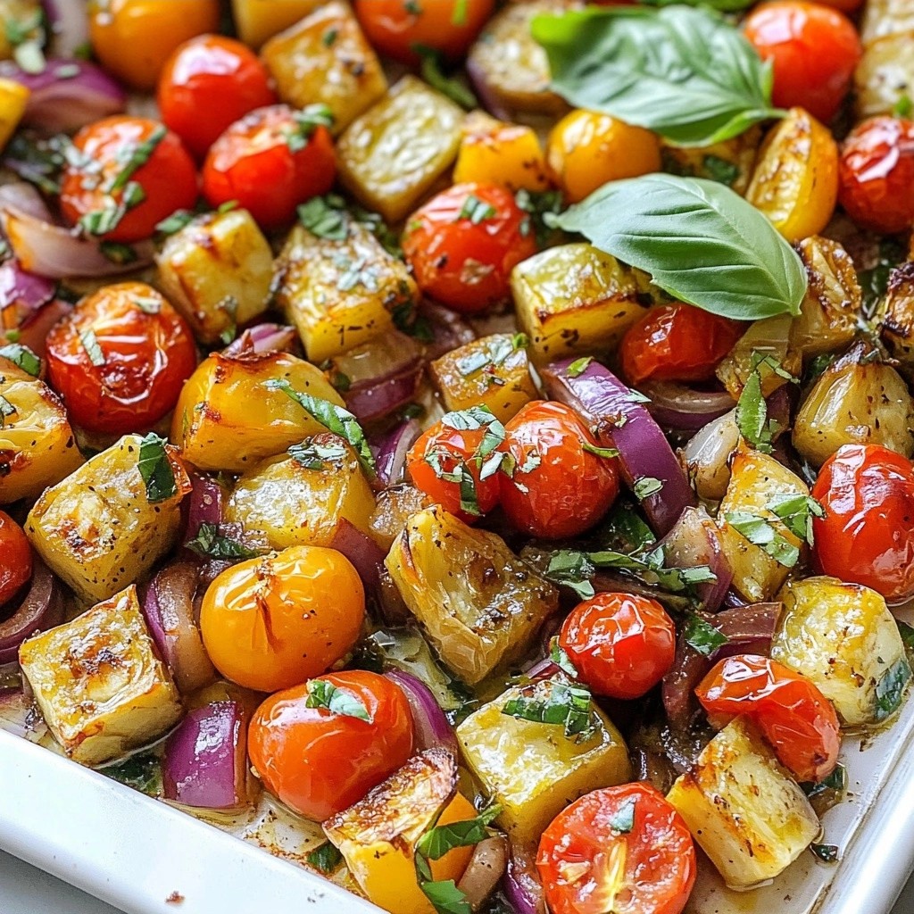 Flavorful Sheet Pan Herb Roasted Eggplant and Tomatoes