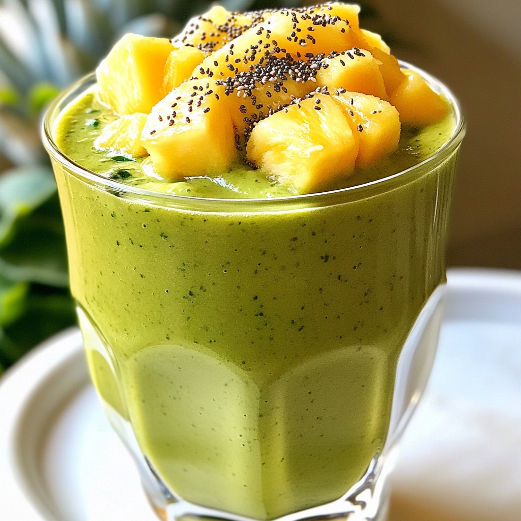 Pineapple Green Smoothie Refreshing and Nutritious Drink
