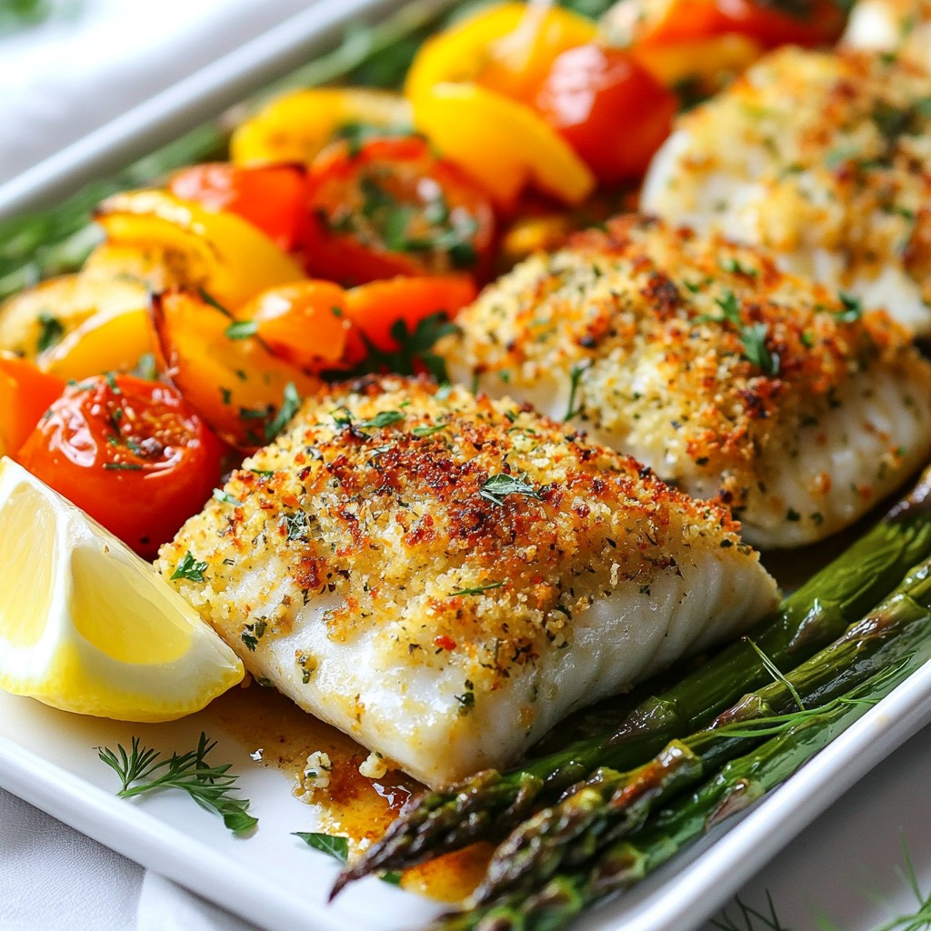 Savory Sheet Pan Herb Crusted Fish Fillets Delight