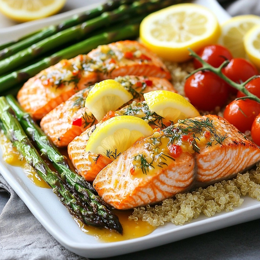 Healthy Sheet Pan Lemon Dill Salmon Meal Prep Recipe