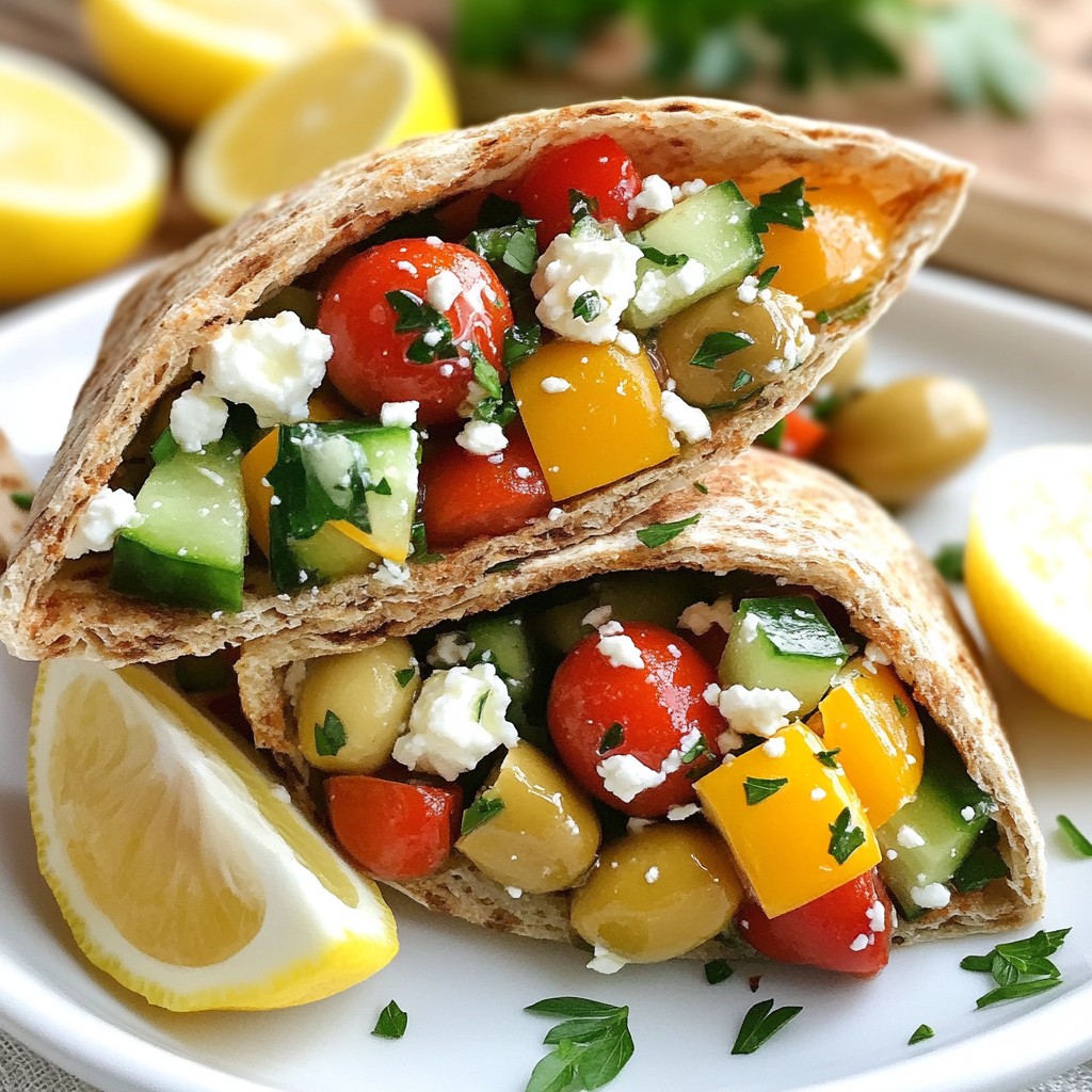 Greek Salad Stuffed Pita Pockets Fresh and Tasty Meal