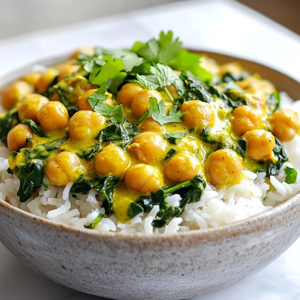 Creamy One-Skillet Coconut Curry Chickpeas Delight