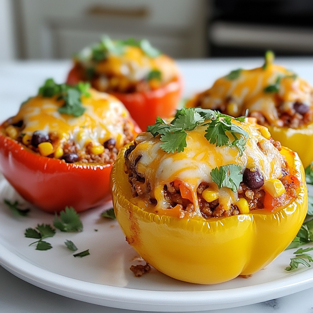 Cheesy Taco Stuffed Peppers Flavorful Dinner Treat