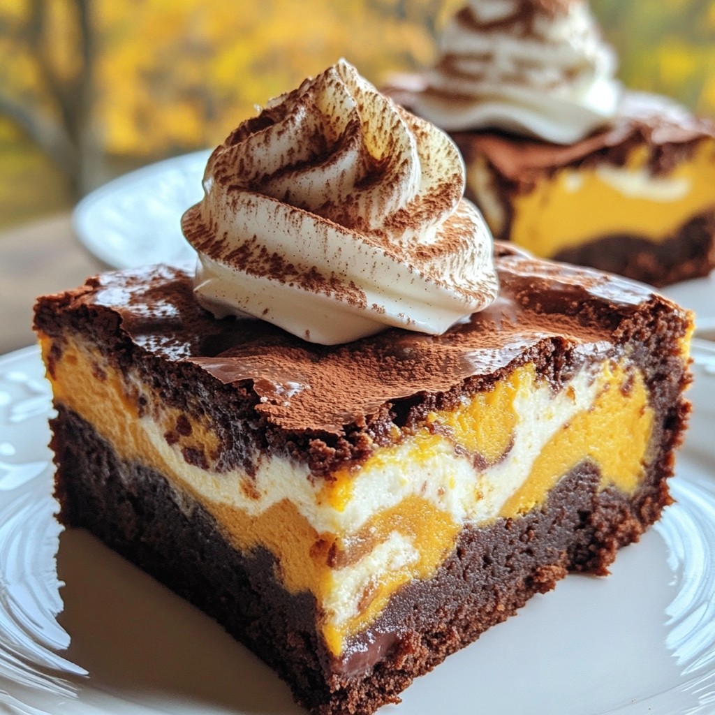 Pumpkin Cheesecake Swirl Brownies Tempting Dessert Delight